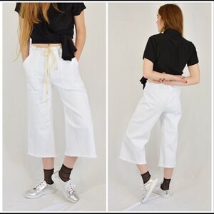 Revolve LACAUSA Denim Wide Leg Crop Pants